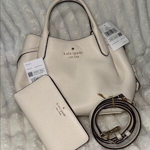 Kate Spade Ivory Shoulder Bag and Wallet